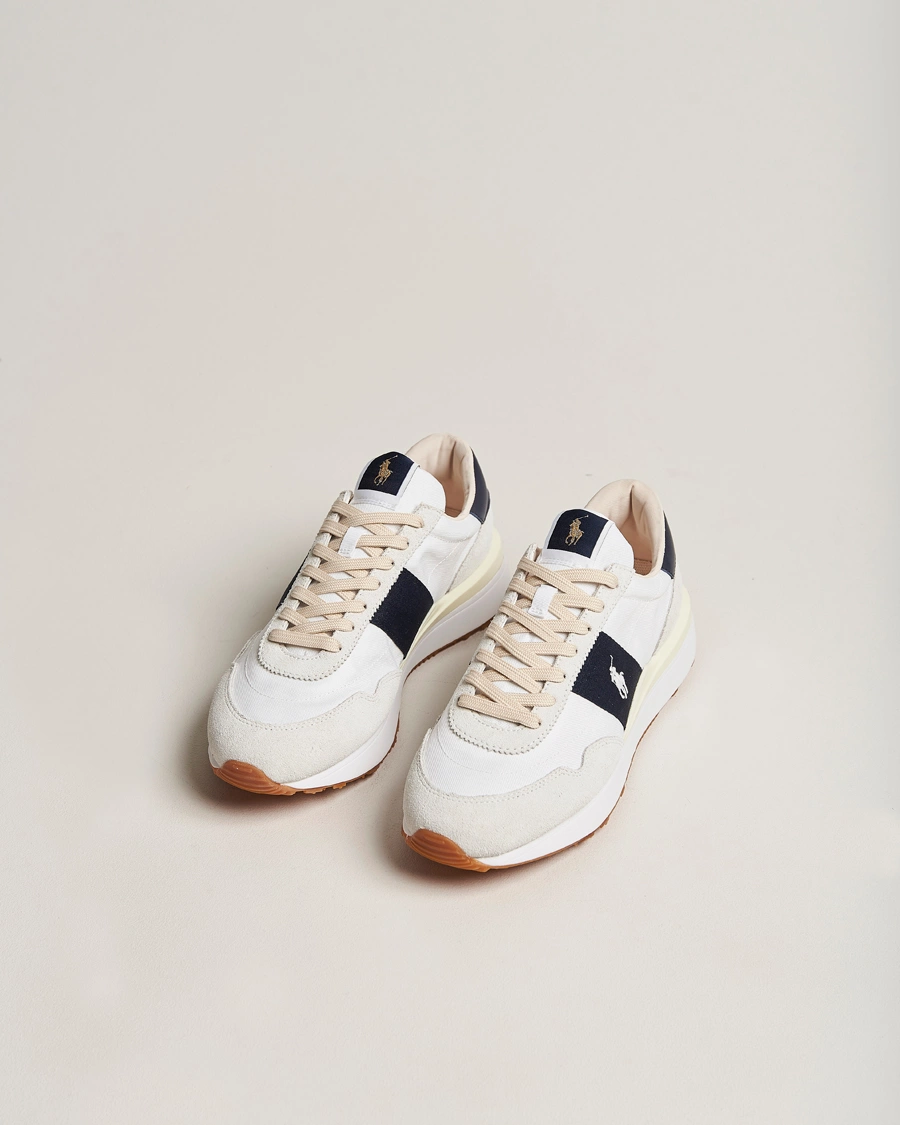 Heren | Suède schoenen | Polo Ralph Lauren | Train 89 Running Sneaker White/Hunter Navy