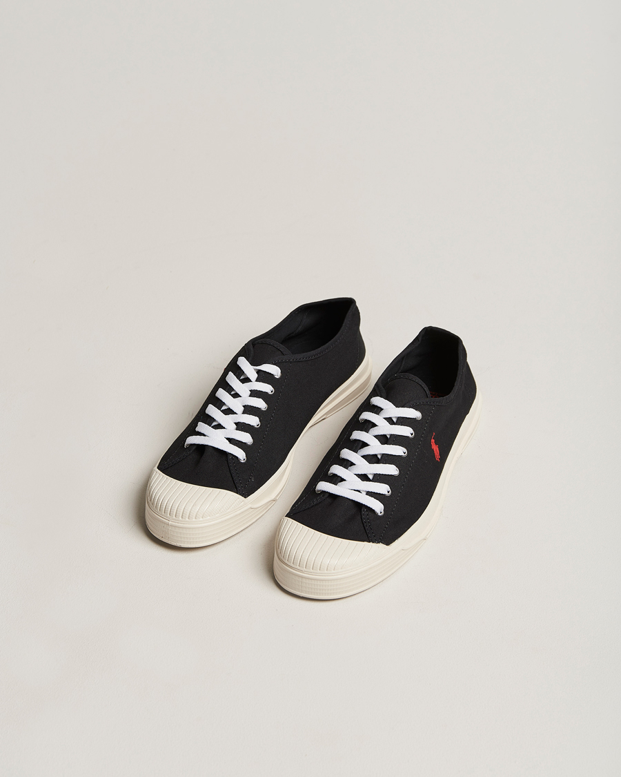 Heren | Polo Ralph Lauren Paloma Canvas Sneaker Black/Red | Polo Ralph Lauren | Paloma Canvas Sneaker Black/Red