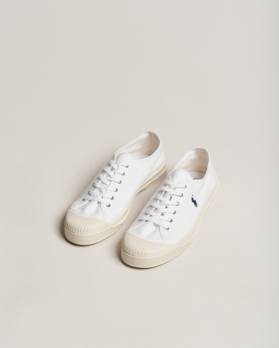 Heren | Polo Ralph Lauren Paloma Canvas Sneaker White/Navy | Polo Ralph Lauren | Paloma Canvas Sneaker White/Navy