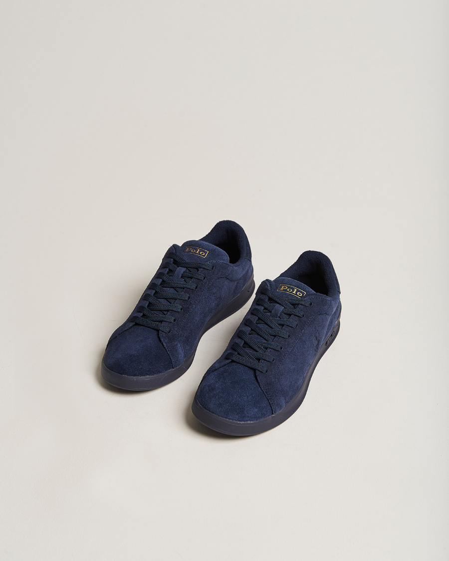 Heren | Polo Ralph Lauren Heritage Court Suede Sneaker Hunter Navy | Polo Ralph Lauren | Heritage Court Suede Sneaker Hunter Navy