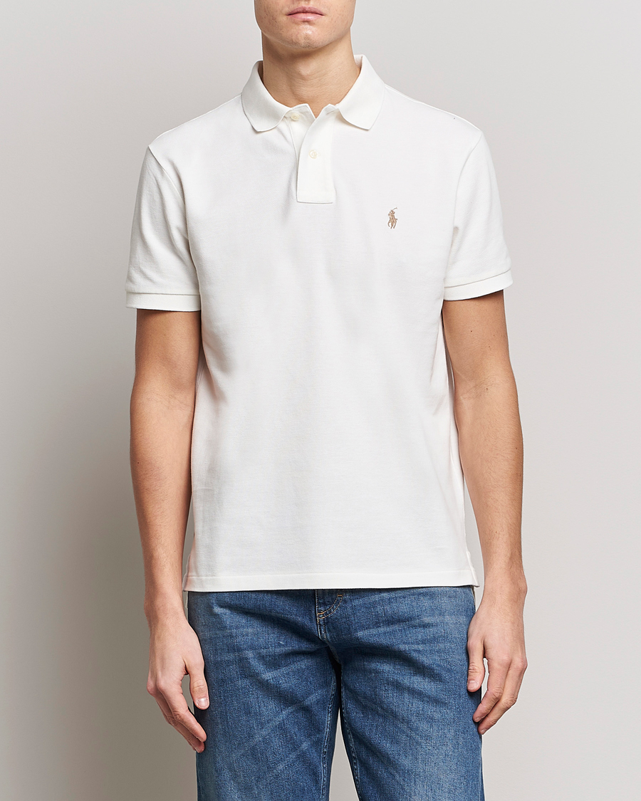 Heren | Poloshirts met korte mouwen | Polo Ralph Lauren | Custom Slim Fit Polo Deckwash White