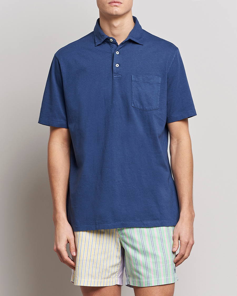 Heren | Polo's | Polo Ralph Lauren | Cotton/Linen Polo Light Navy