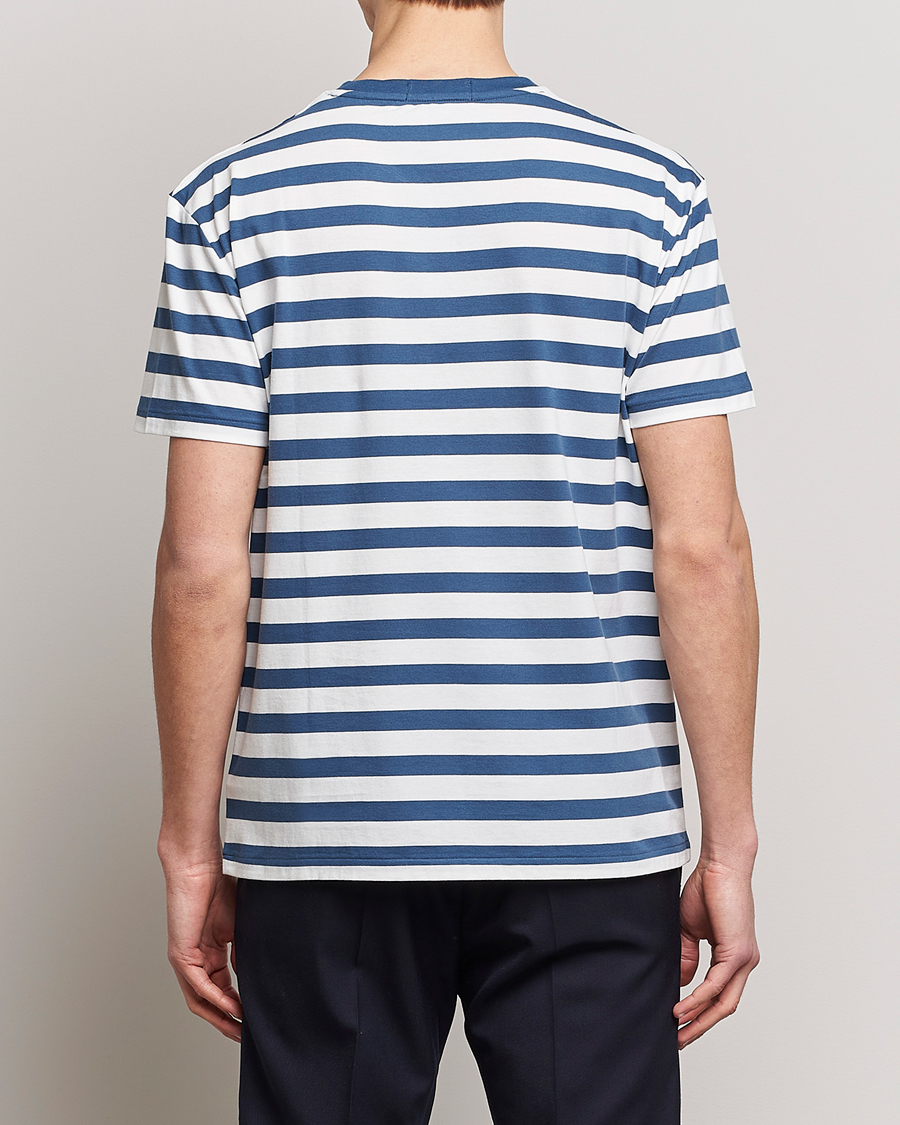 Heren | T-shirts | Polo Ralph Lauren | Brushed Spa Jersey Striped Crew Neck T-Shirt White/Blue