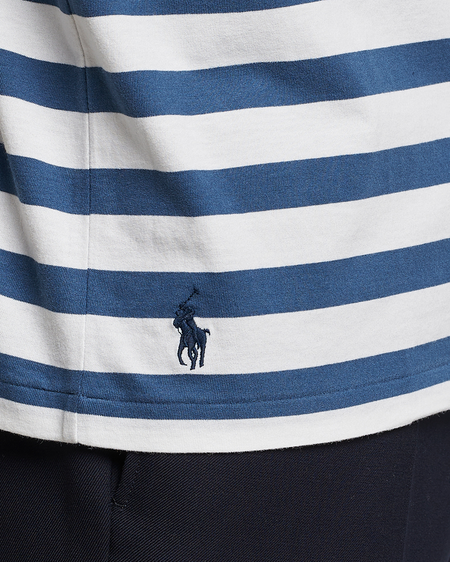 Heren | T-shirts | Polo Ralph Lauren | Brushed Spa Jersey Striped Crew Neck T-Shirt White/Blue