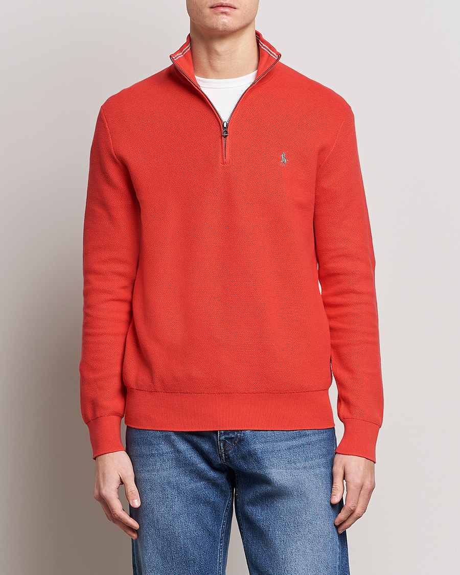 Heren | Truien | Polo Ralph Lauren | Textured Half-Zip Red Reef
