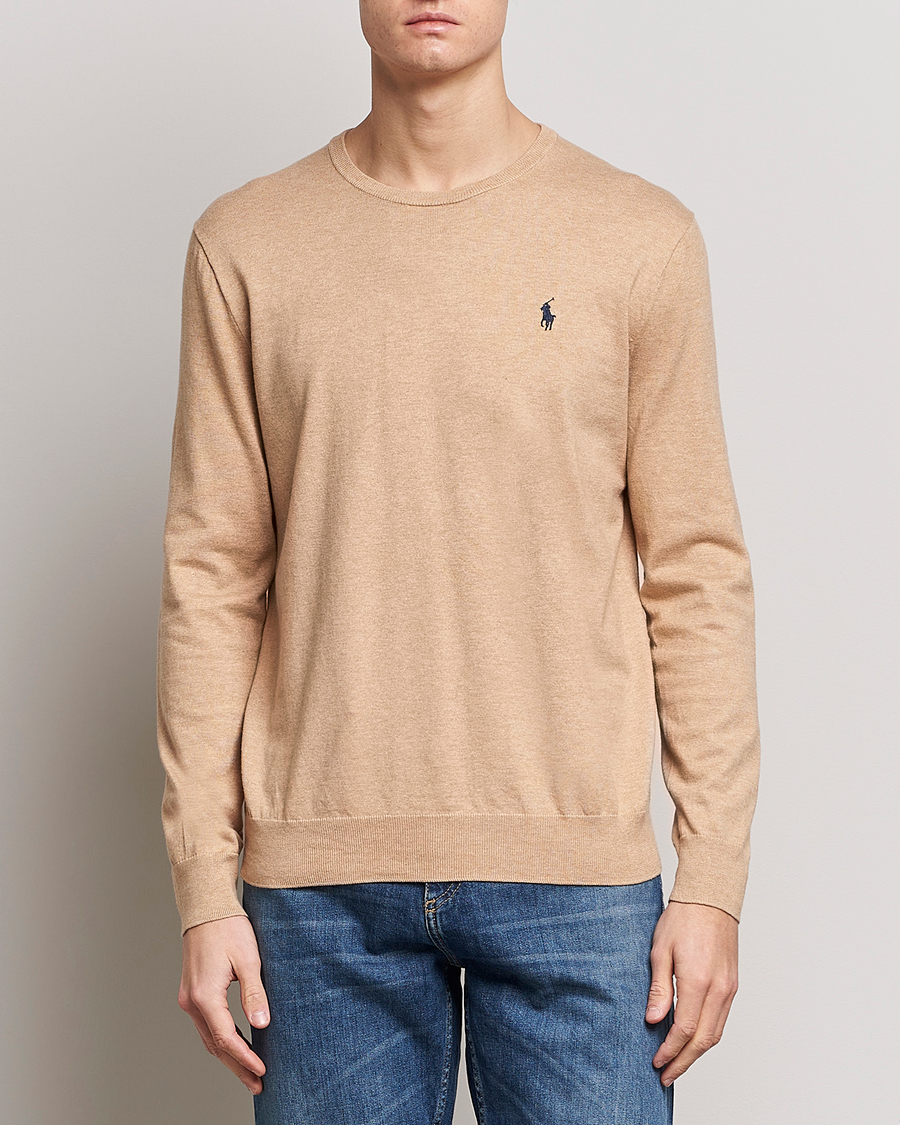 Men |  | Polo Ralph Lauren | Cotton Crew Neck Sweater Camel Melange