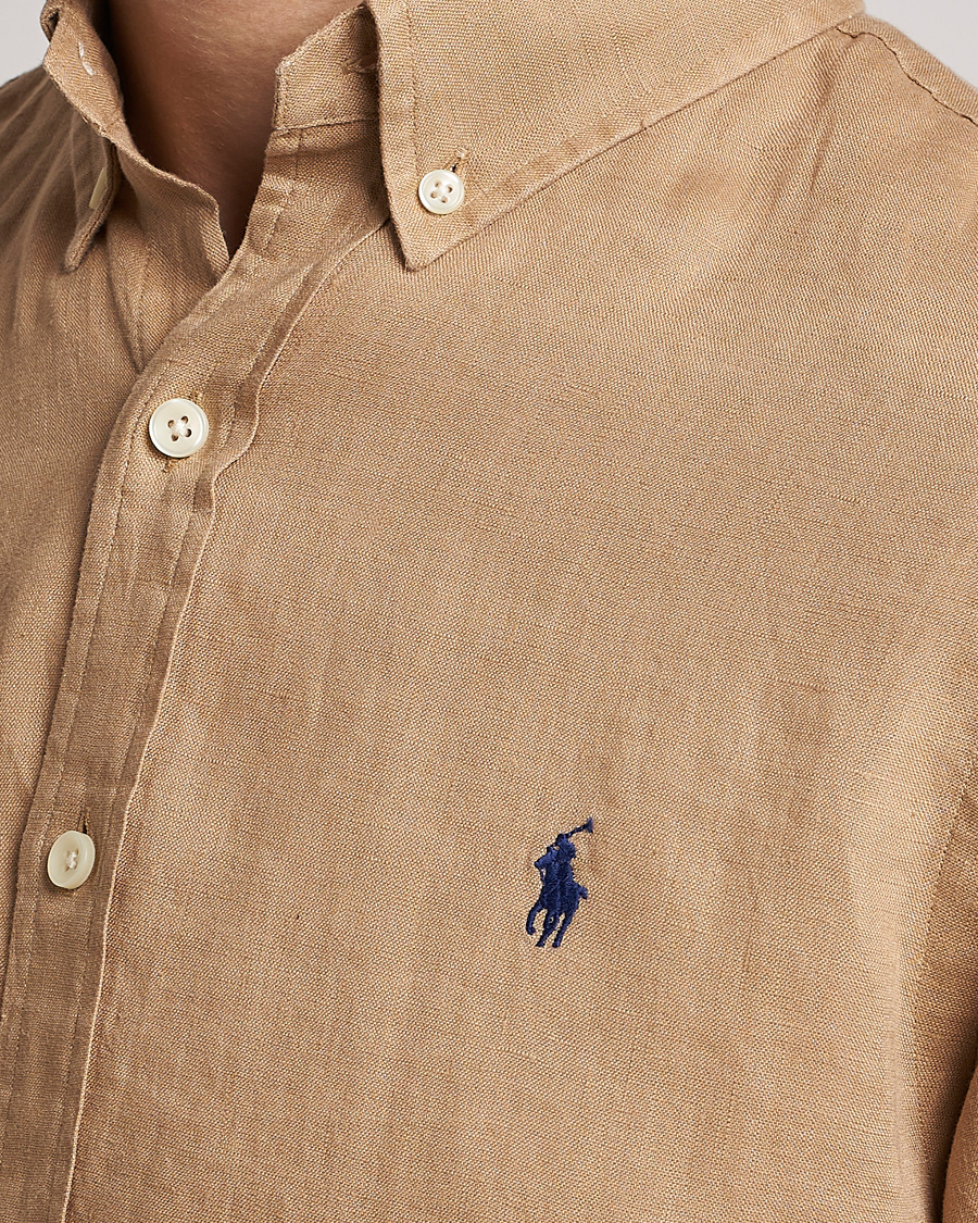 Heren | Overhemden | Polo Ralph Lauren | Slim Fit Linen Button Down Shirt Vintage Khaki