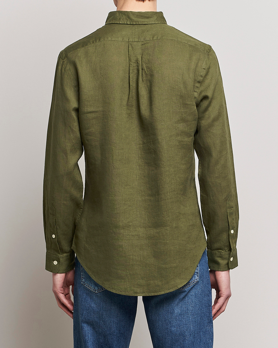Heren | Overhemden | Polo Ralph Lauren | Slim Fit Linen Button Down Shirt Dark Sage