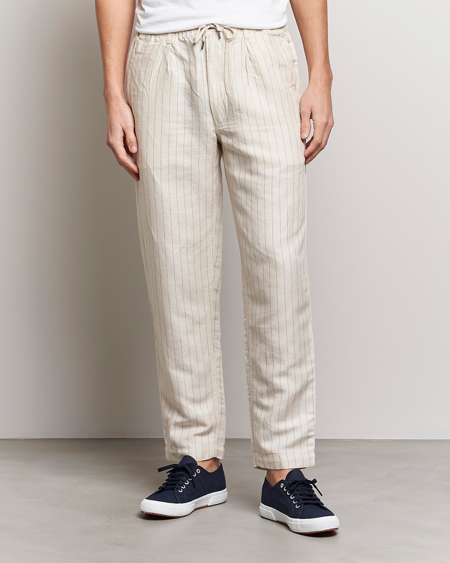 Heren | Broeken | Polo Ralph Lauren | Prepster Linen/Tencel Pinstripe Trousers Andover Cream