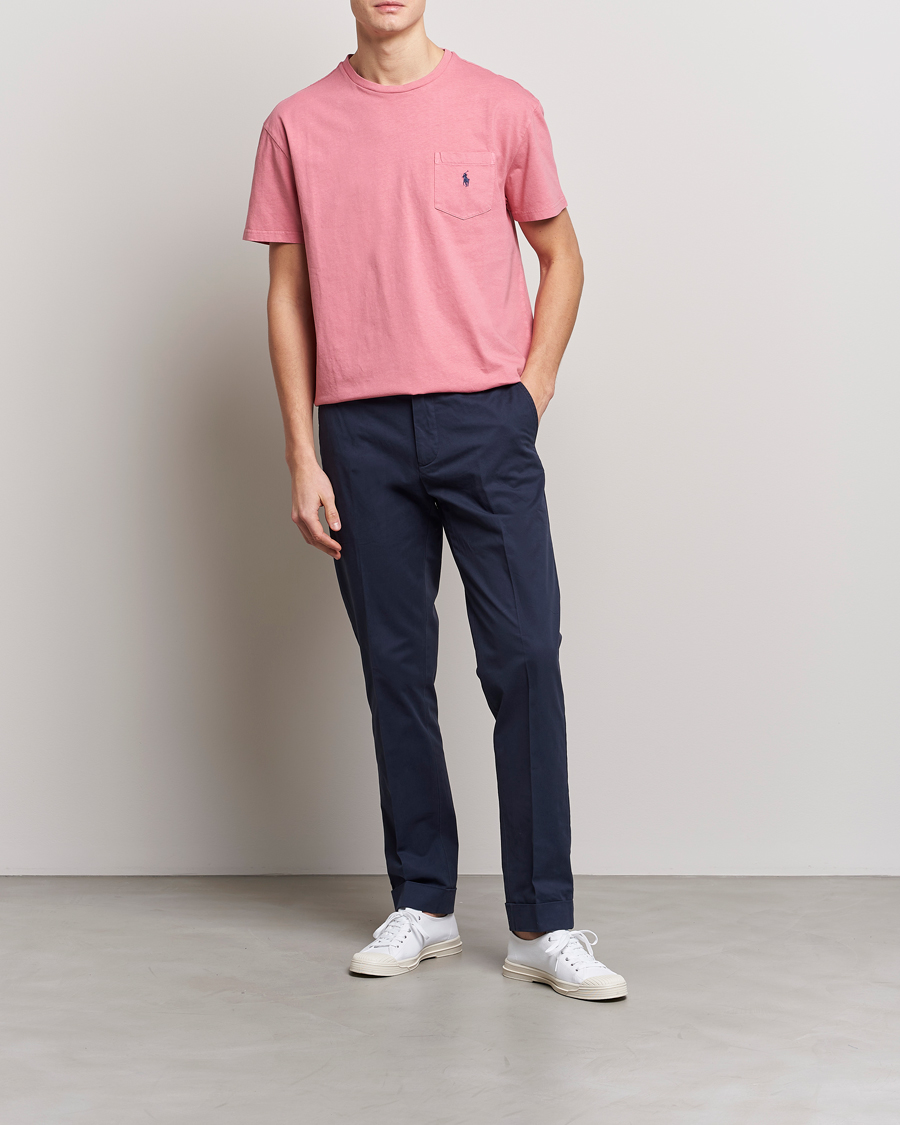 Heren | T-shirts | Polo Ralph Lauren | Cotton/Linen Crew Neck T-Shirt Desert Rose