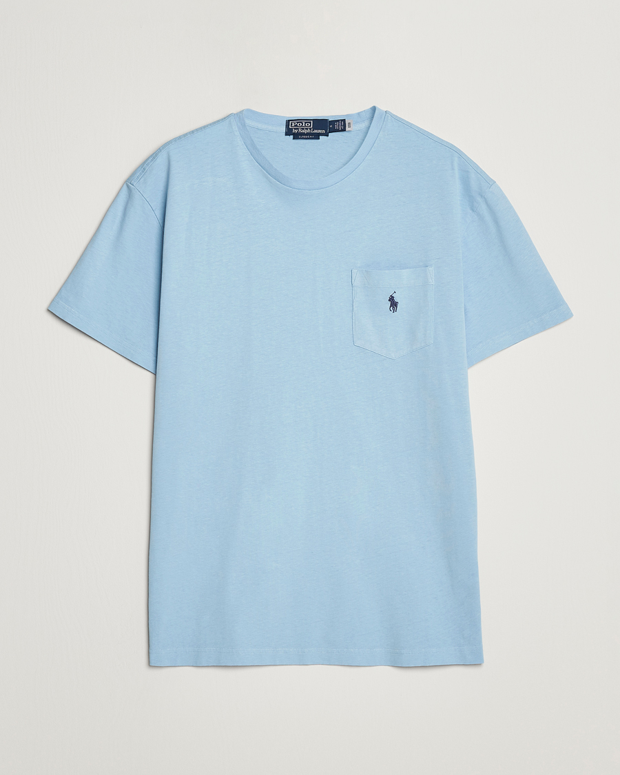 Heren | T-shirts | Polo Ralph Lauren | Cotton/Linen Crew Neck T-Shirt Powder Blue