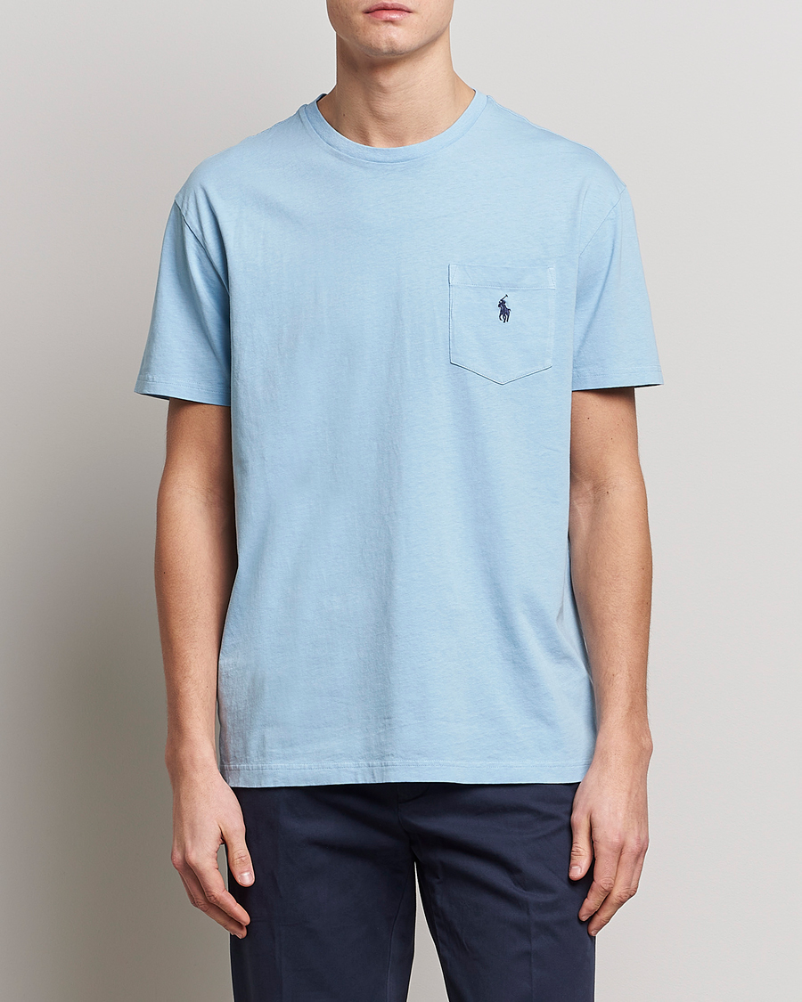 Heren | T-shirts | Polo Ralph Lauren | Cotton/Linen Crew Neck T-Shirt Powder Blue