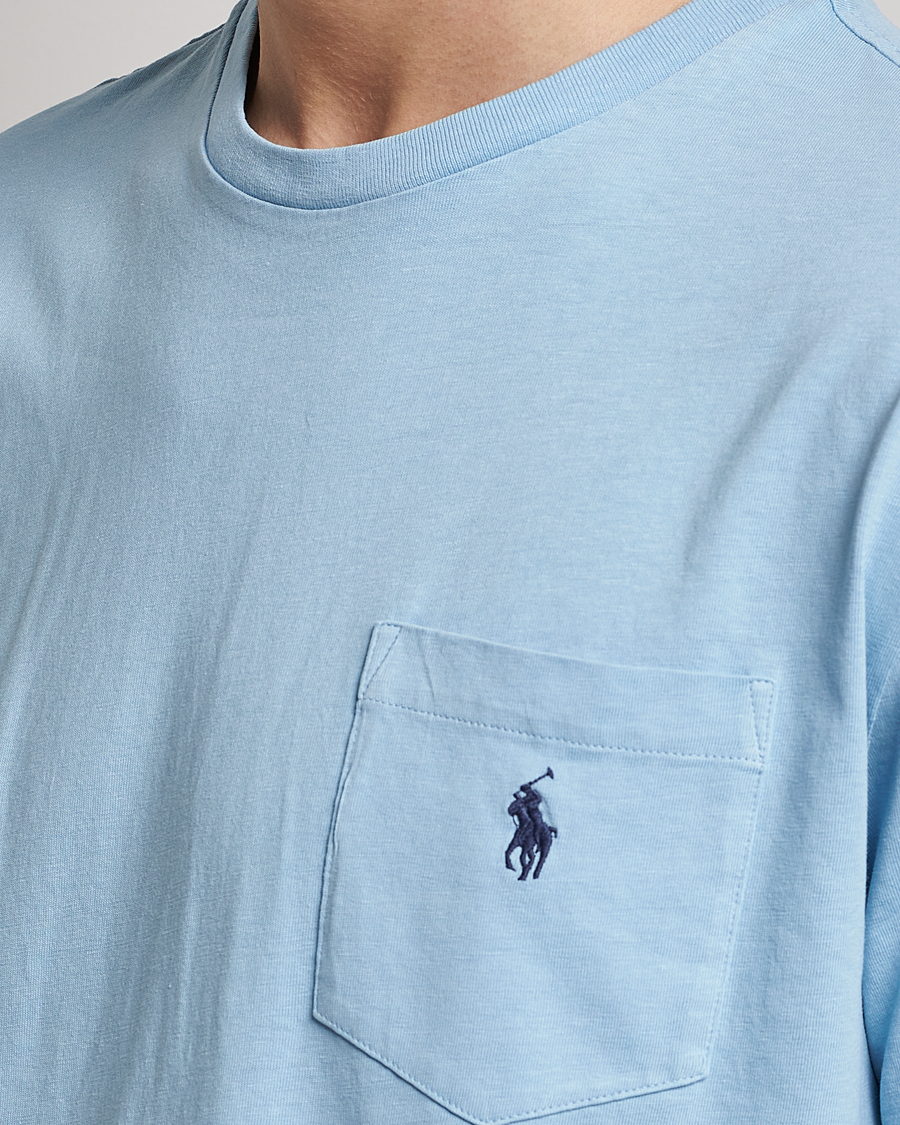 Heren | T-shirts | Polo Ralph Lauren | Cotton/Linen Crew Neck T-Shirt Powder Blue
