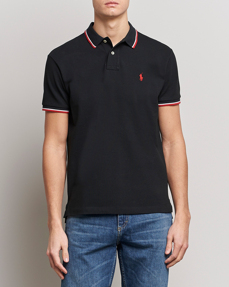 Heren |  | Polo Ralph Lauren | Custom Slim Fit Tipped Polo Black