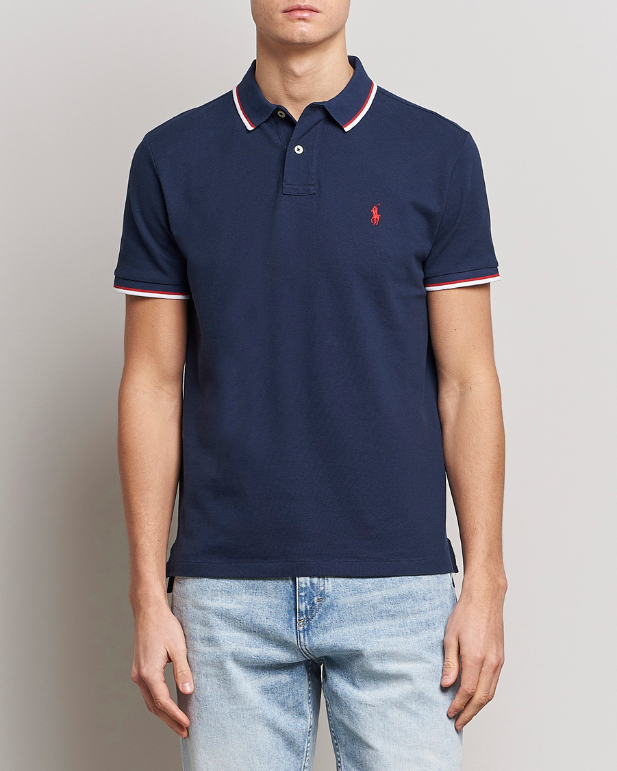 Men |  | Polo Ralph Lauren | Custom Slim Fit Tipped Polo Newport Navy