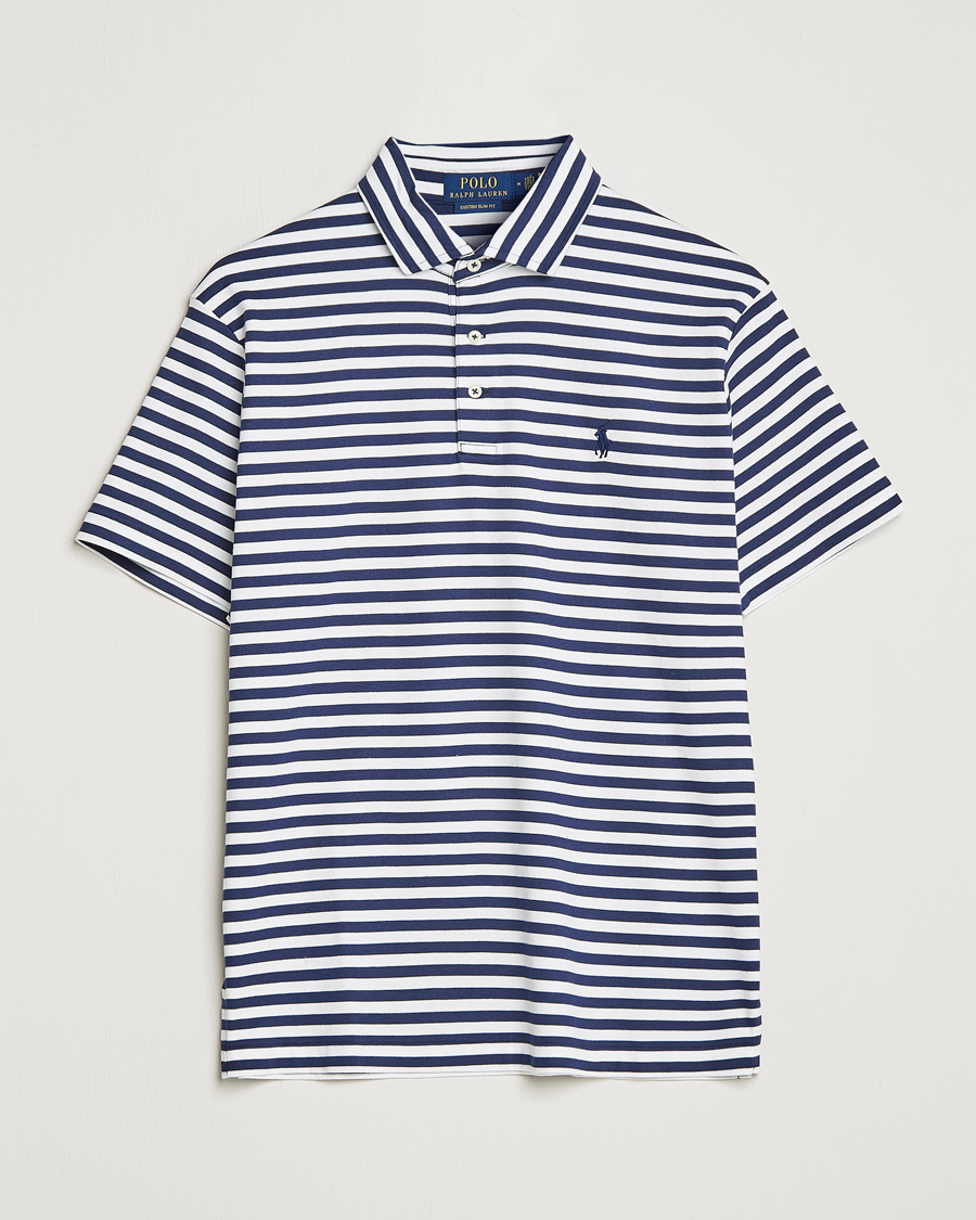Heren | Polo's | Polo Ralph Lauren | Pima Cotton Striped Polo Navy/White