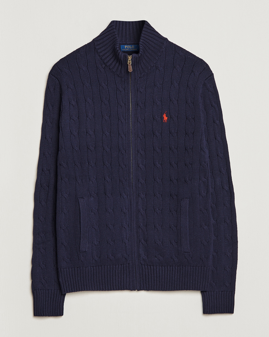 Heren | Truien | Polo Ralph Lauren | Cable Knitted Full-Zip Hunter Navy
