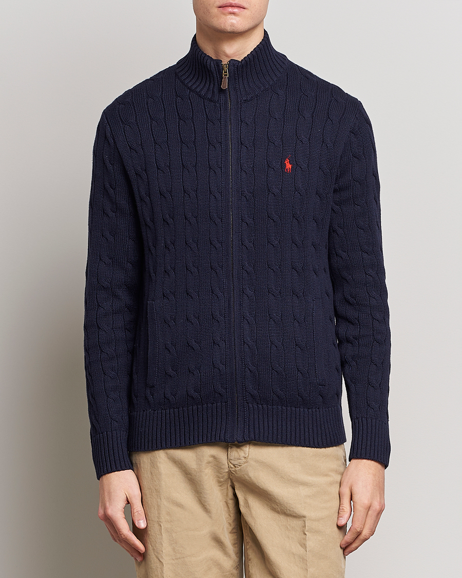 Heren | Truien | Polo Ralph Lauren | Cable Knitted Full-Zip Hunter Navy