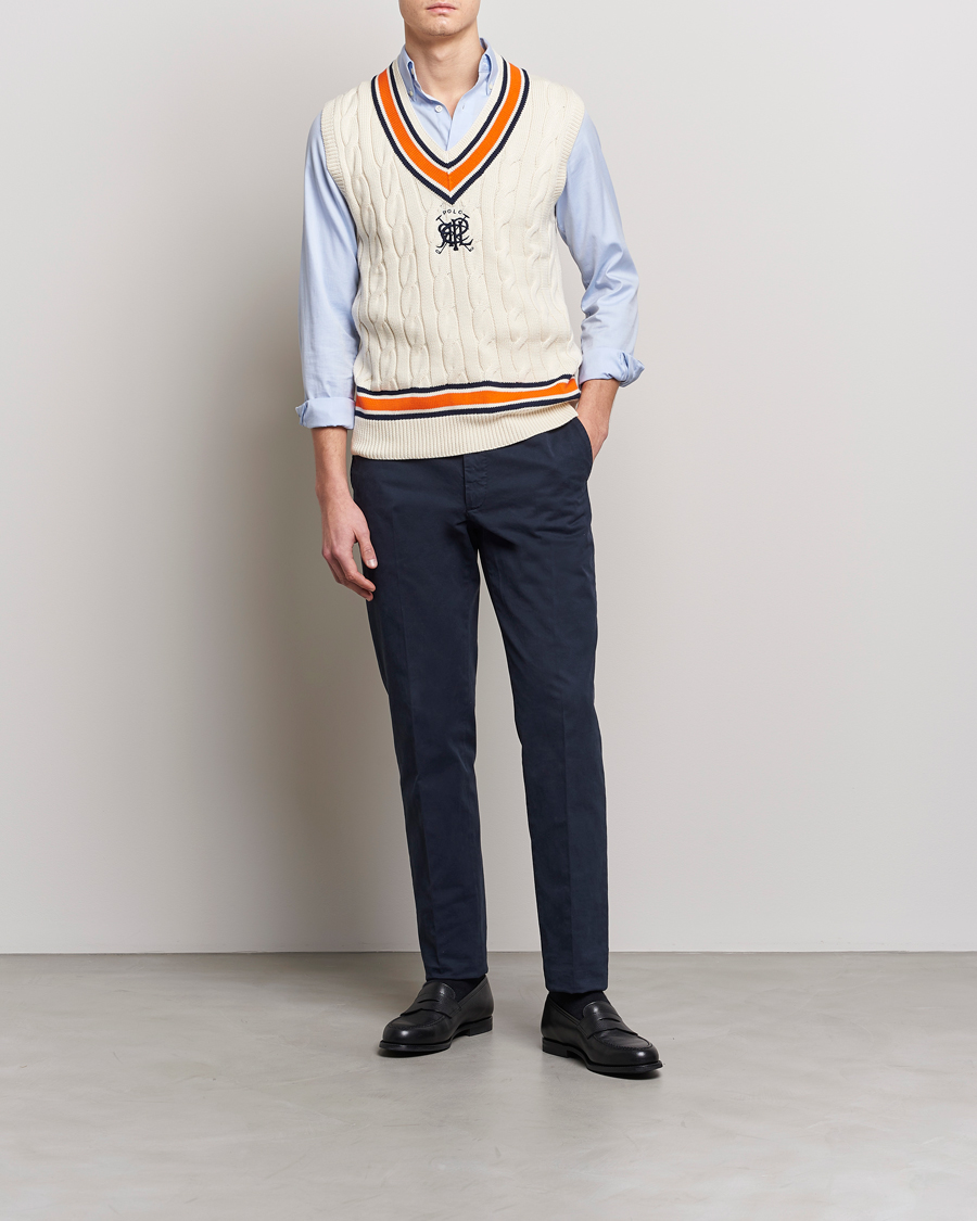 Heren | Truien | Polo Ralph Lauren | Cricket V-Neck Knitted Vest Cream Multi