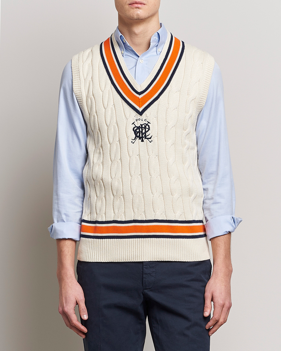 Heren | Truien | Polo Ralph Lauren | Cricket V-Neck Knitted Vest Cream Multi