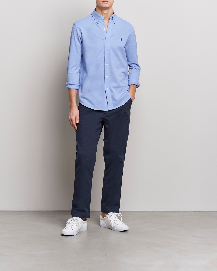 Heren | Overhemden | Polo Ralph Lauren | Slim Fit Featherweight Mesh Shirt Lafayette Blue