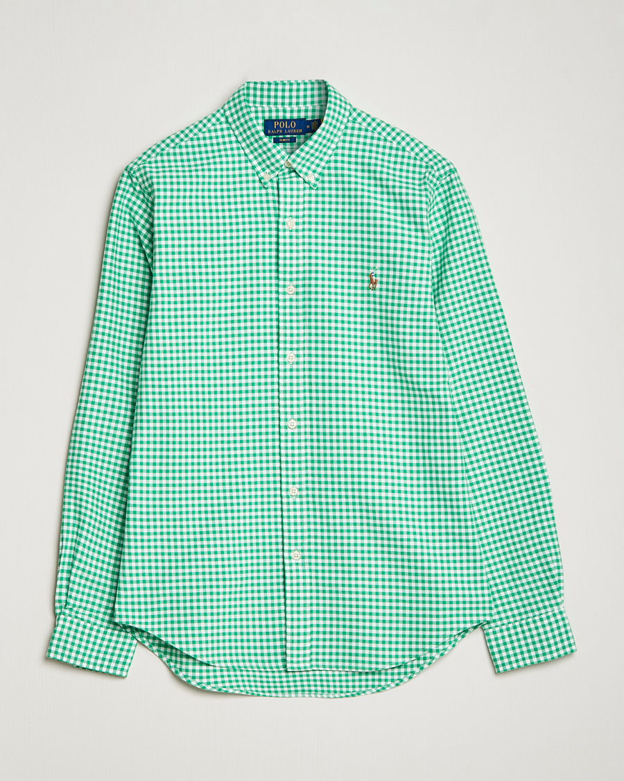 Heren | Overhemden | Polo Ralph Lauren | Slim Fit Oxford Checked Shirt Emerald/White
