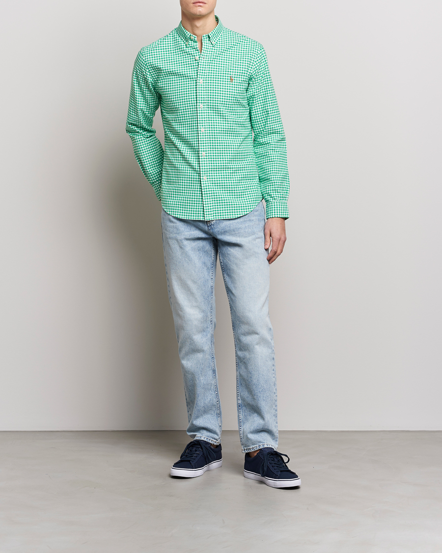 Heren | Overhemden | Polo Ralph Lauren | Slim Fit Oxford Checked Shirt Emerald/White