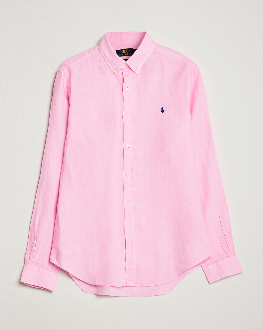 Heren | Overhemden | Polo Ralph Lauren | Slim Fit Linen Button Down Shirt Carmel Pink