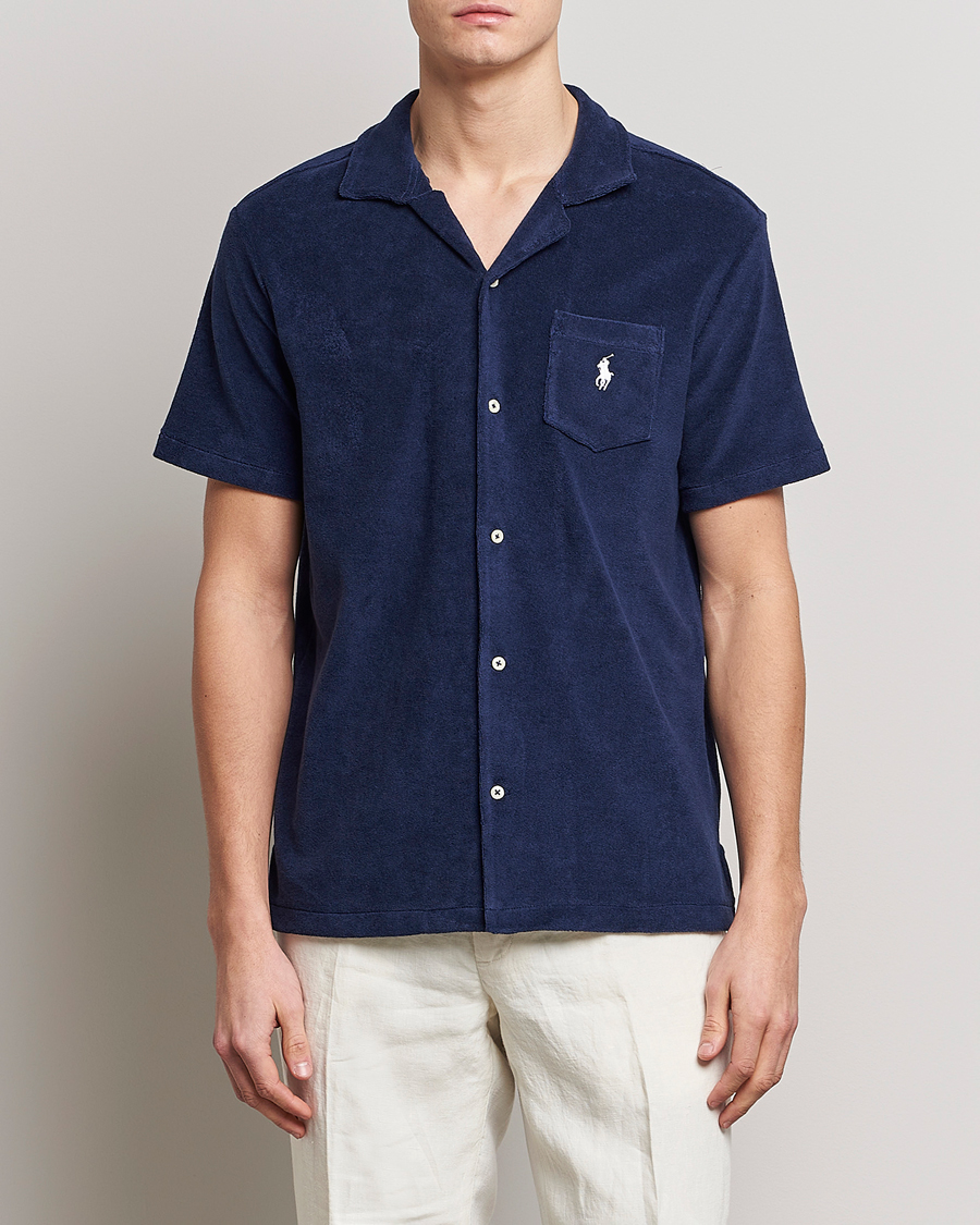 Heren | Overhemden | Polo Ralph Lauren | Cotton Terry Short Sleeve Shirt Newport Navy