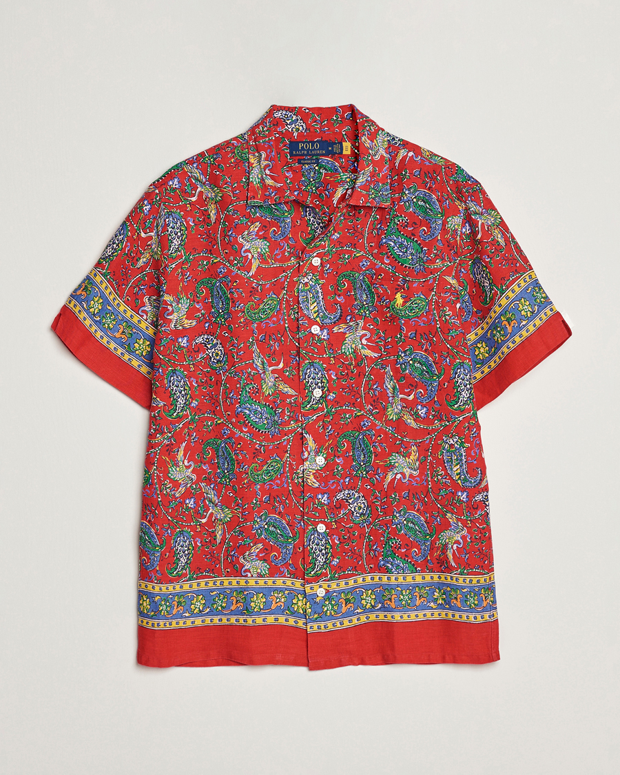 Heren | Overhemden | Polo Ralph Lauren | Linen Printed Camp Collar Shirt Red Multi