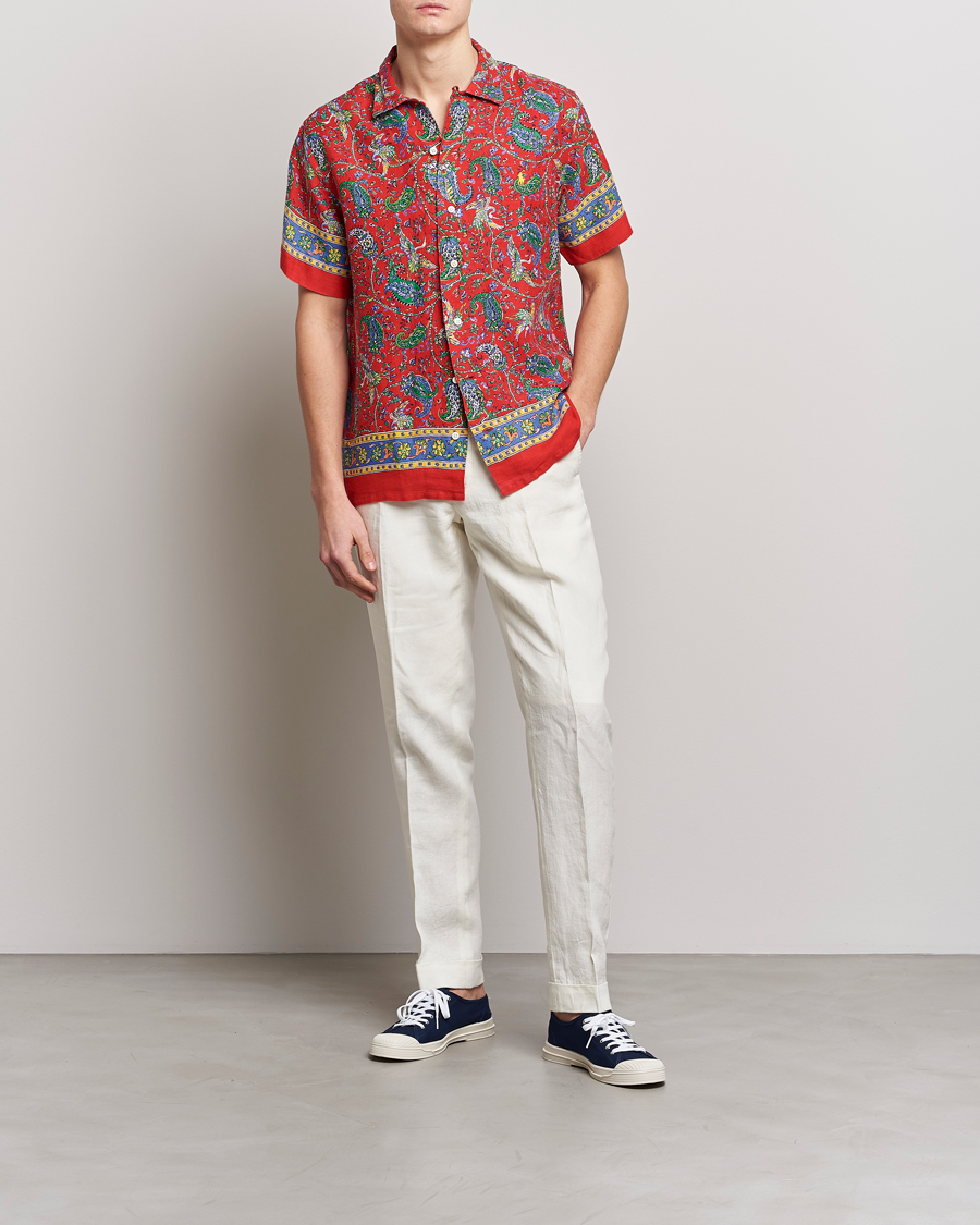 Heren | Overhemden | Polo Ralph Lauren | Linen Printed Camp Collar Shirt Red Multi