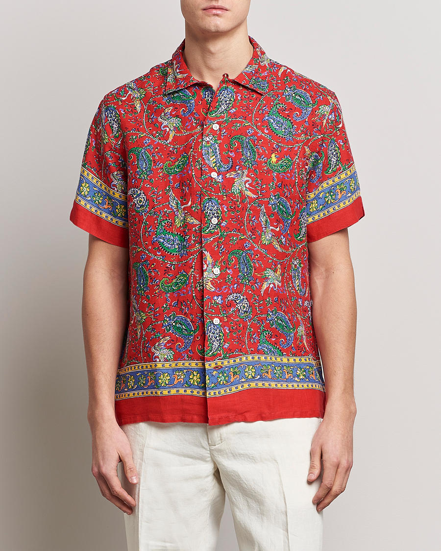 Heren | Overhemden | Polo Ralph Lauren | Linen Printed Camp Collar Shirt Red Multi