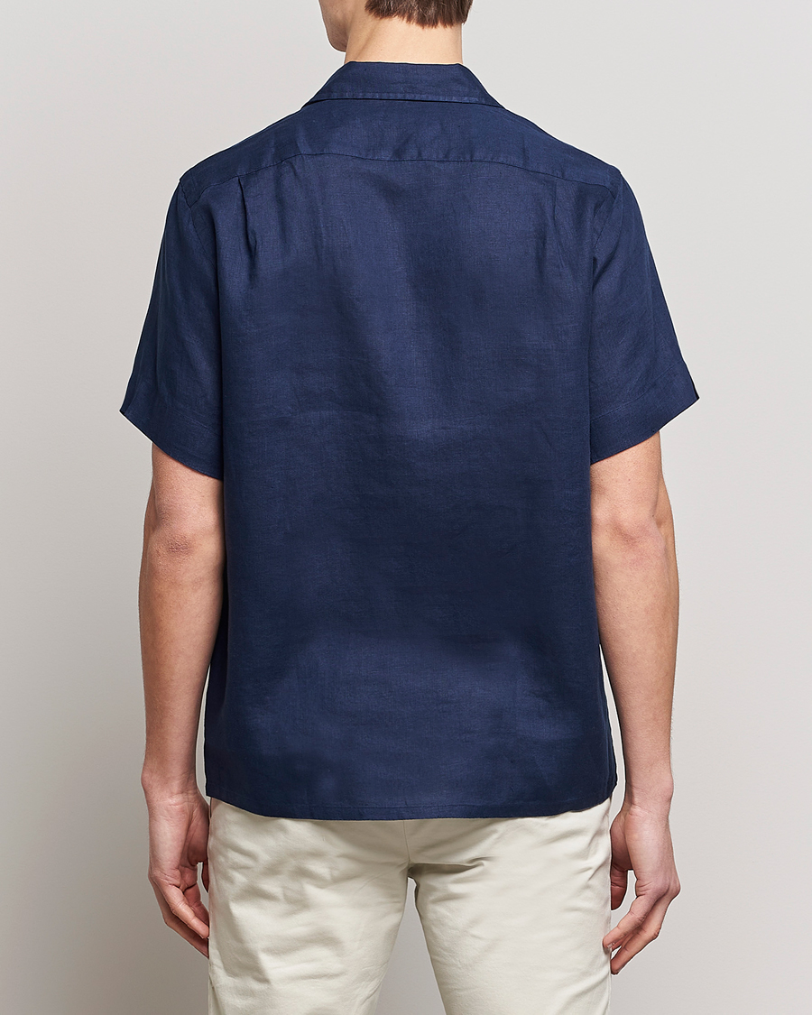 Heren | Overhemden | Polo Ralph Lauren | Linen Camp Collar Short Sleeve Shirt Newport Navy