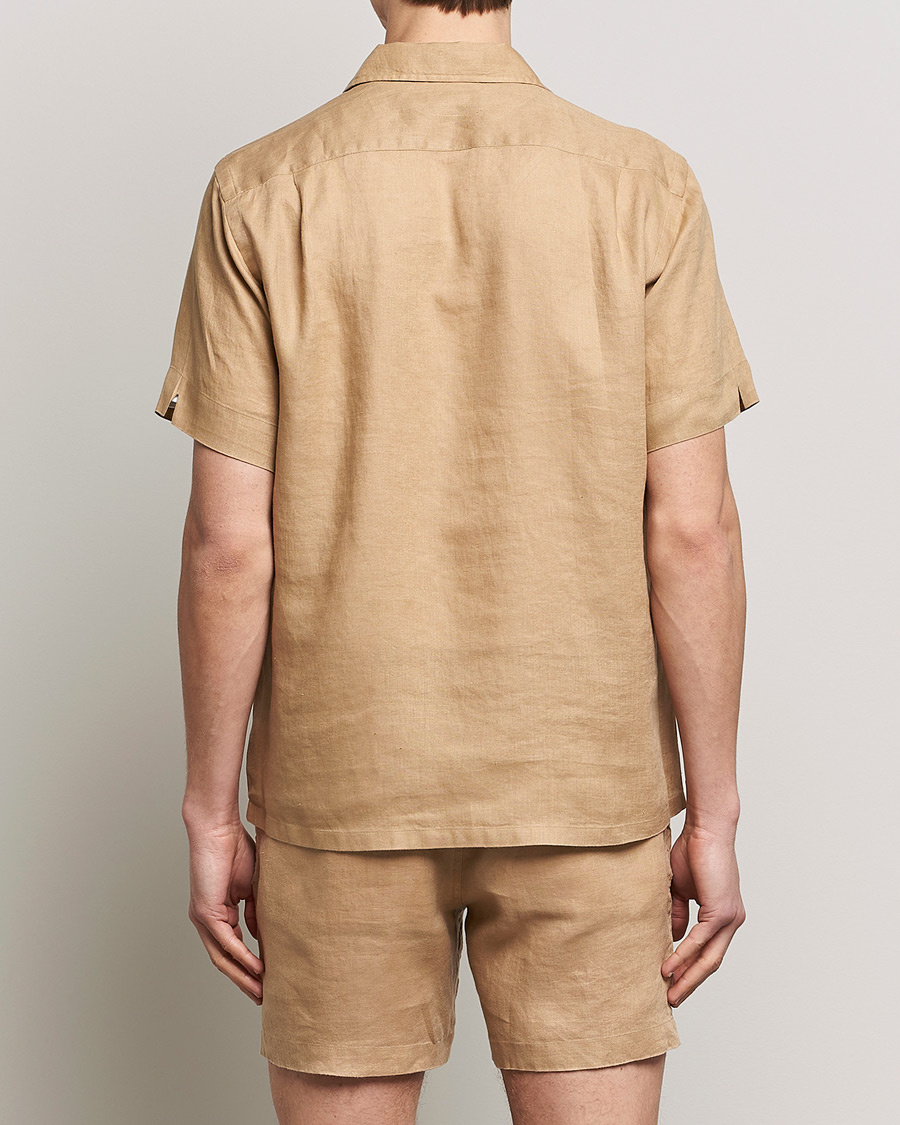 Heren | Overhemden | Polo Ralph Lauren | Linen Camp Collar Short Sleeve Shirt Vintage Khaki