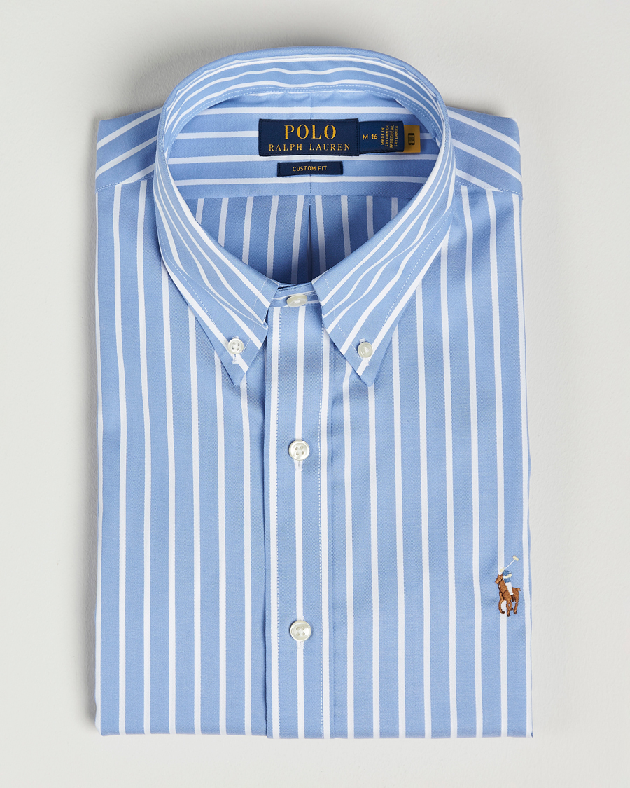 Heren | Overhemden | Polo Ralph Lauren | Custom Fit Striped Dress Shirt Blue/White