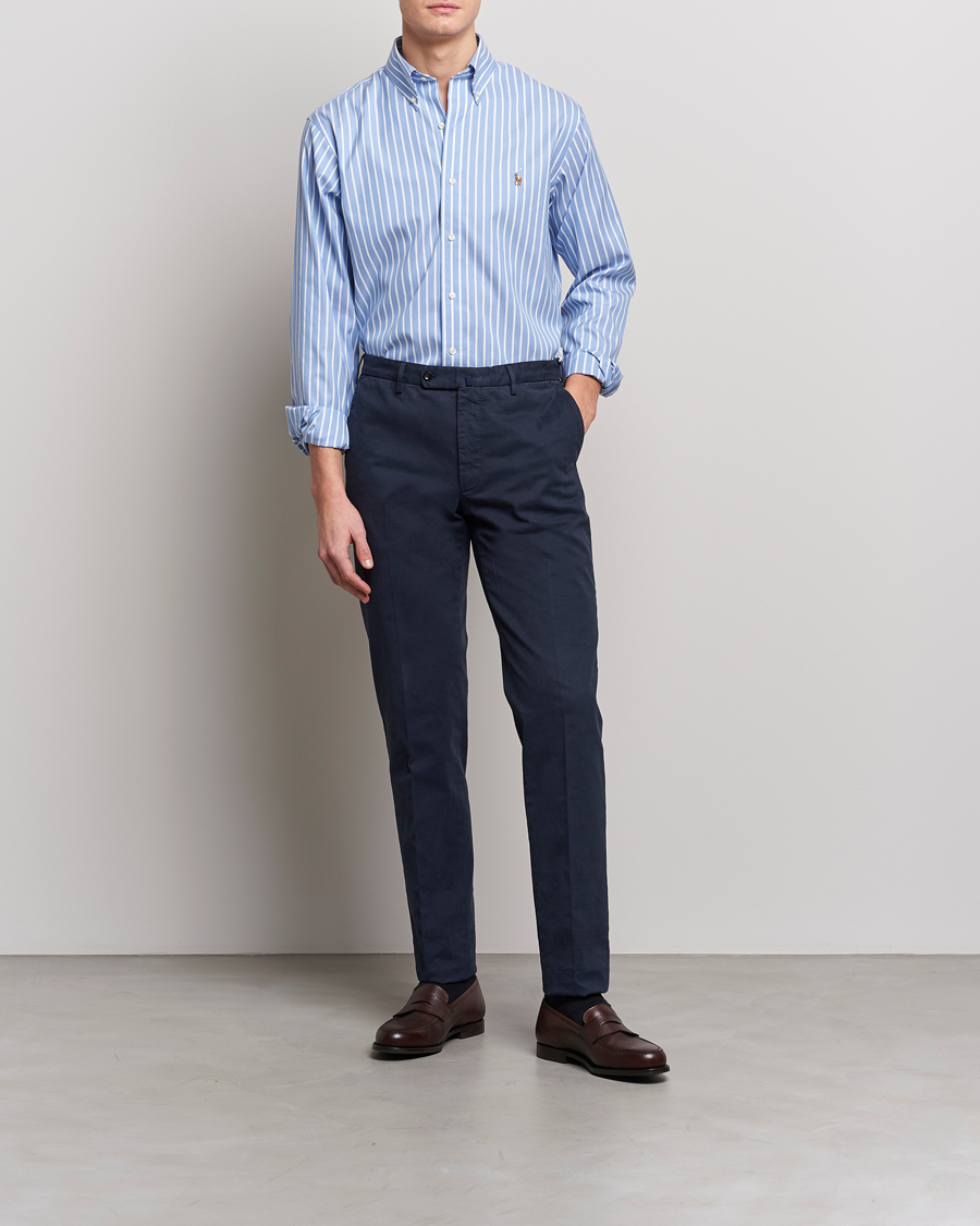 Heren | Overhemden | Polo Ralph Lauren | Custom Fit Striped Dress Shirt Blue/White