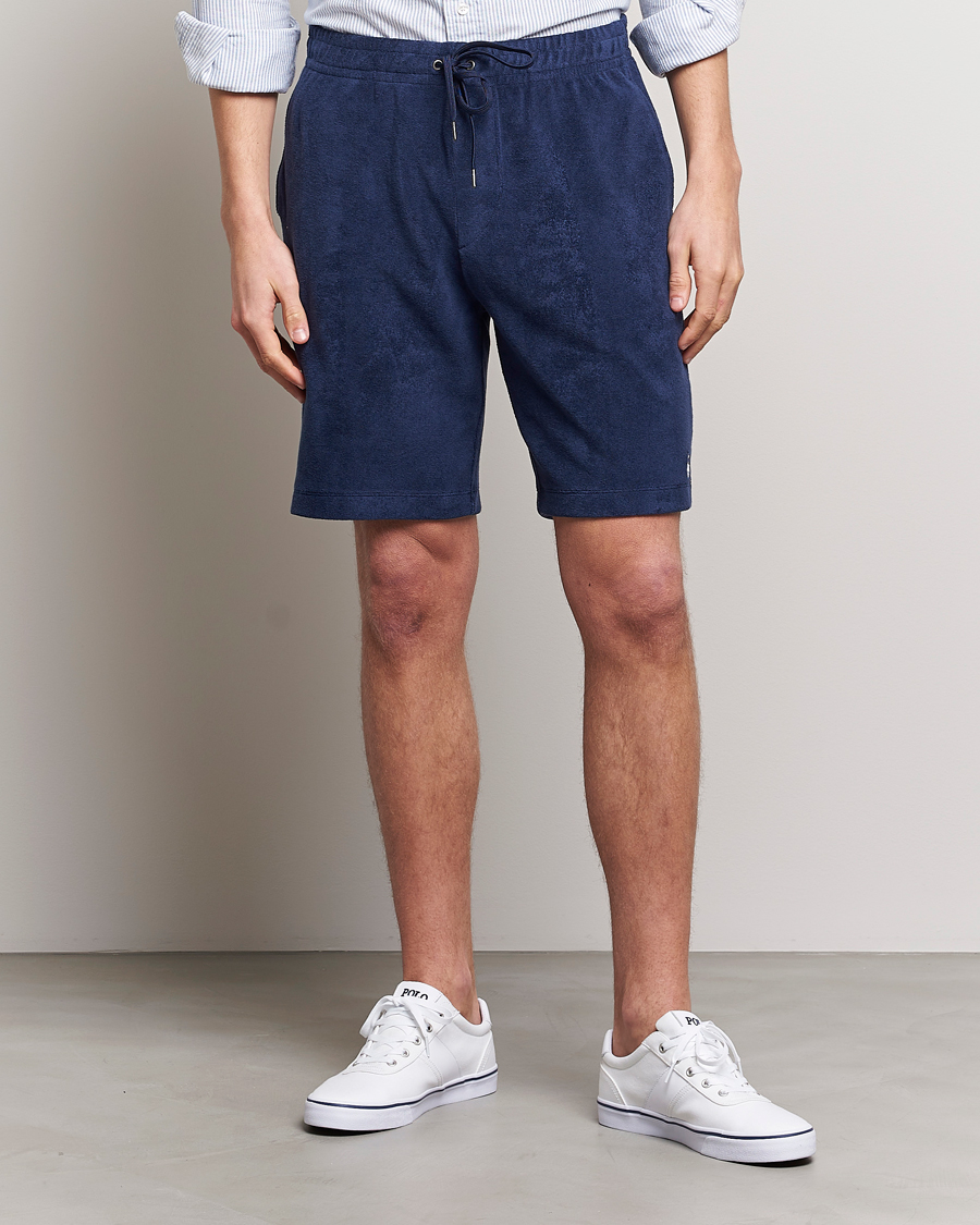 Heren | Trekkoord shorts | Polo Ralph Lauren | Cotton Terry Drawstring Shorts Newport Navy
