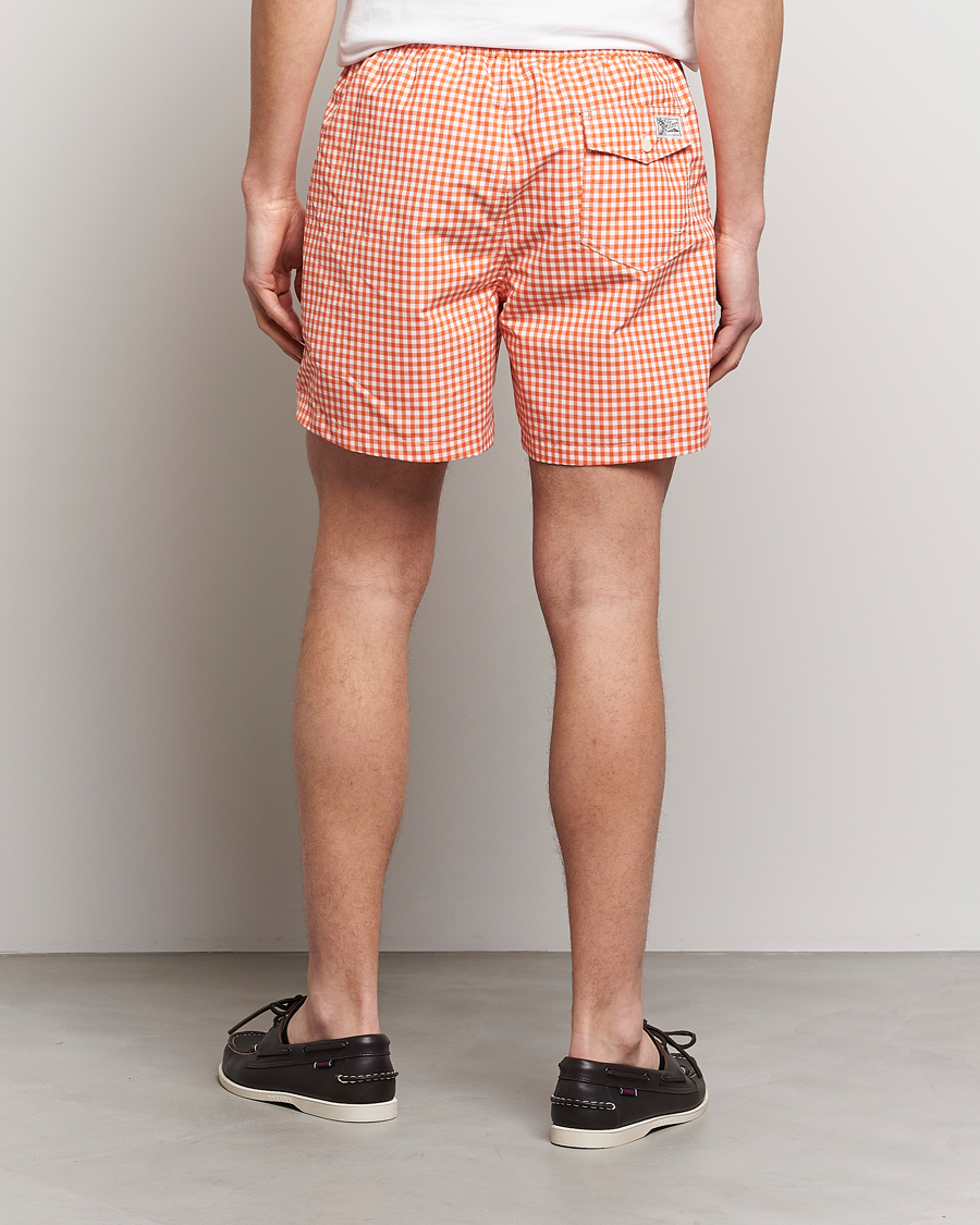 Heren | Zwembroek | Polo Ralph Lauren | Traveler Gingham Swimshorts Sailing Orange