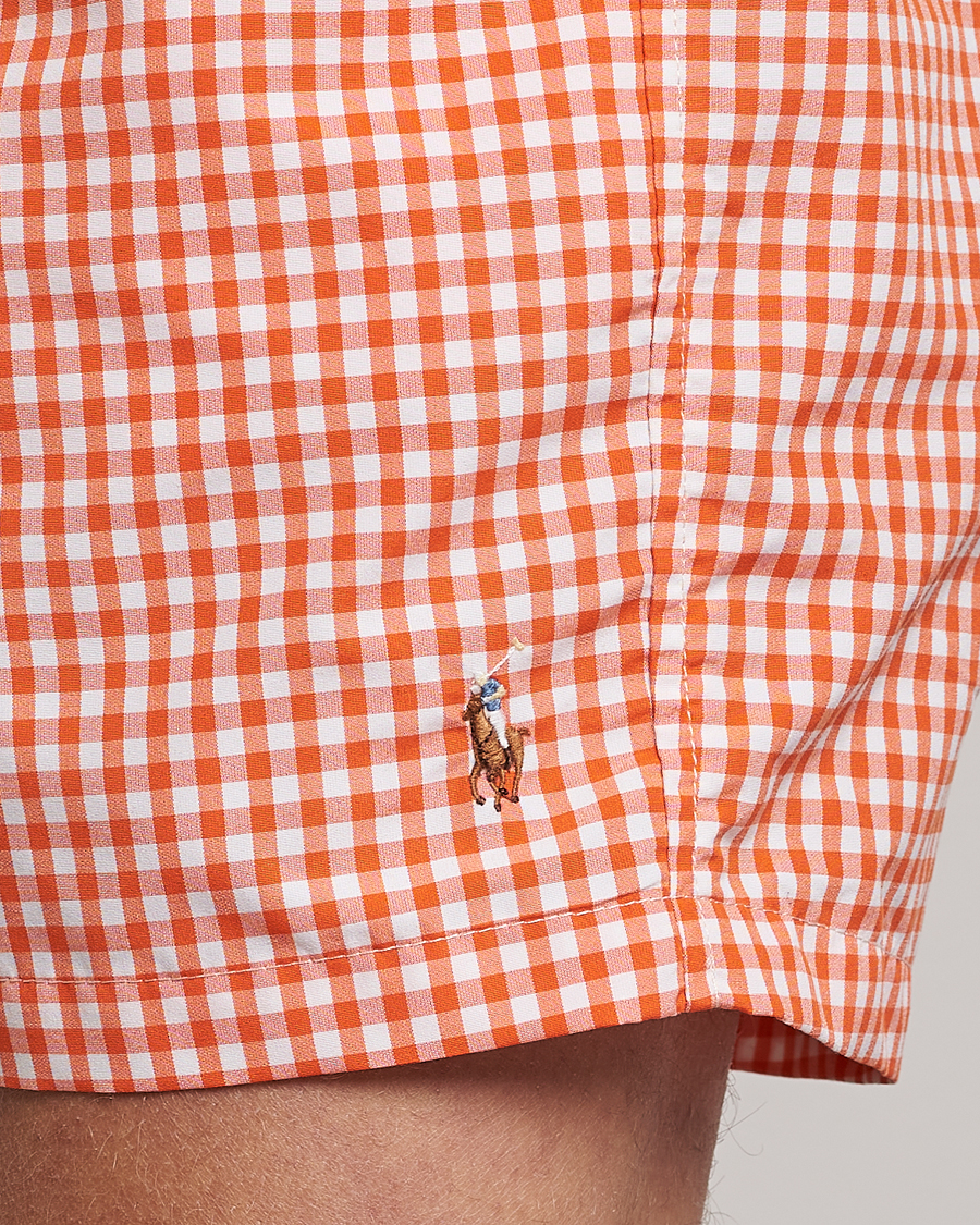 Heren | Zwembroek | Polo Ralph Lauren | Traveler Gingham Swimshorts Sailing Orange