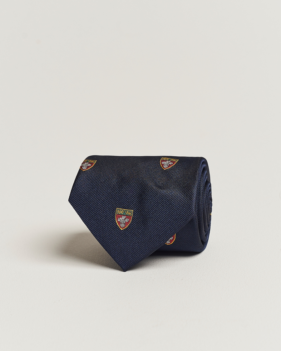 Heren | Polo Ralph Lauren Heritage Crest Striped Tie Navy | Polo Ralph Lauren | Heritage Crest Striped Tie Navy