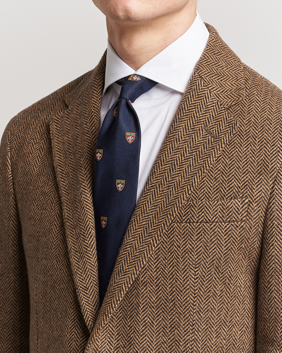 Heren | Polo Ralph Lauren Heritage Crest Striped Tie Navy | Polo Ralph Lauren | Heritage Crest Striped Tie Navy