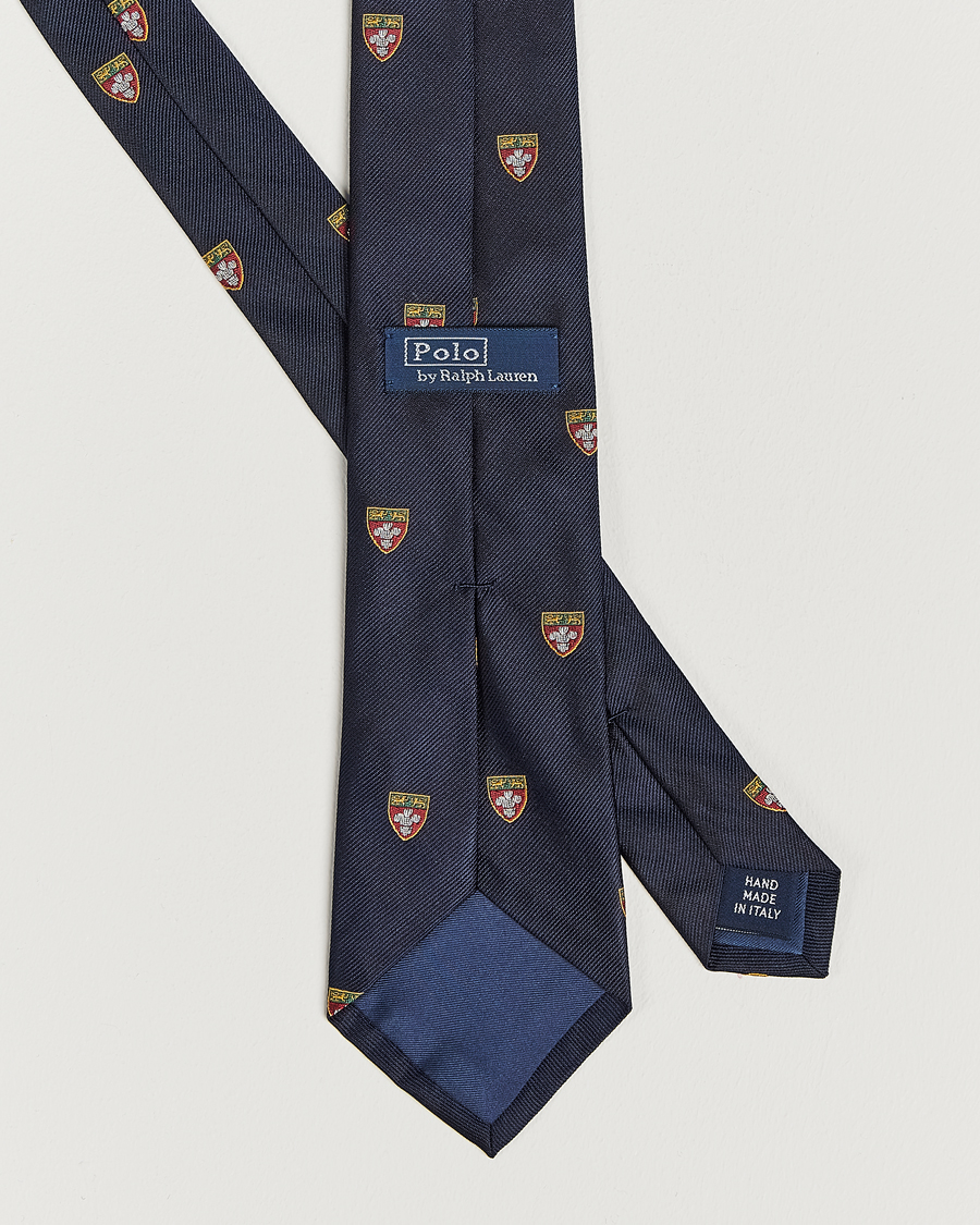 Heren | Polo Ralph Lauren Heritage Crest Striped Tie Navy | Polo Ralph Lauren | Heritage Crest Striped Tie Navy