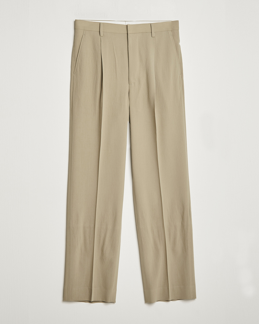 Heren | Broeken | Auralee | Viyella Wool Slacks Light Khaki