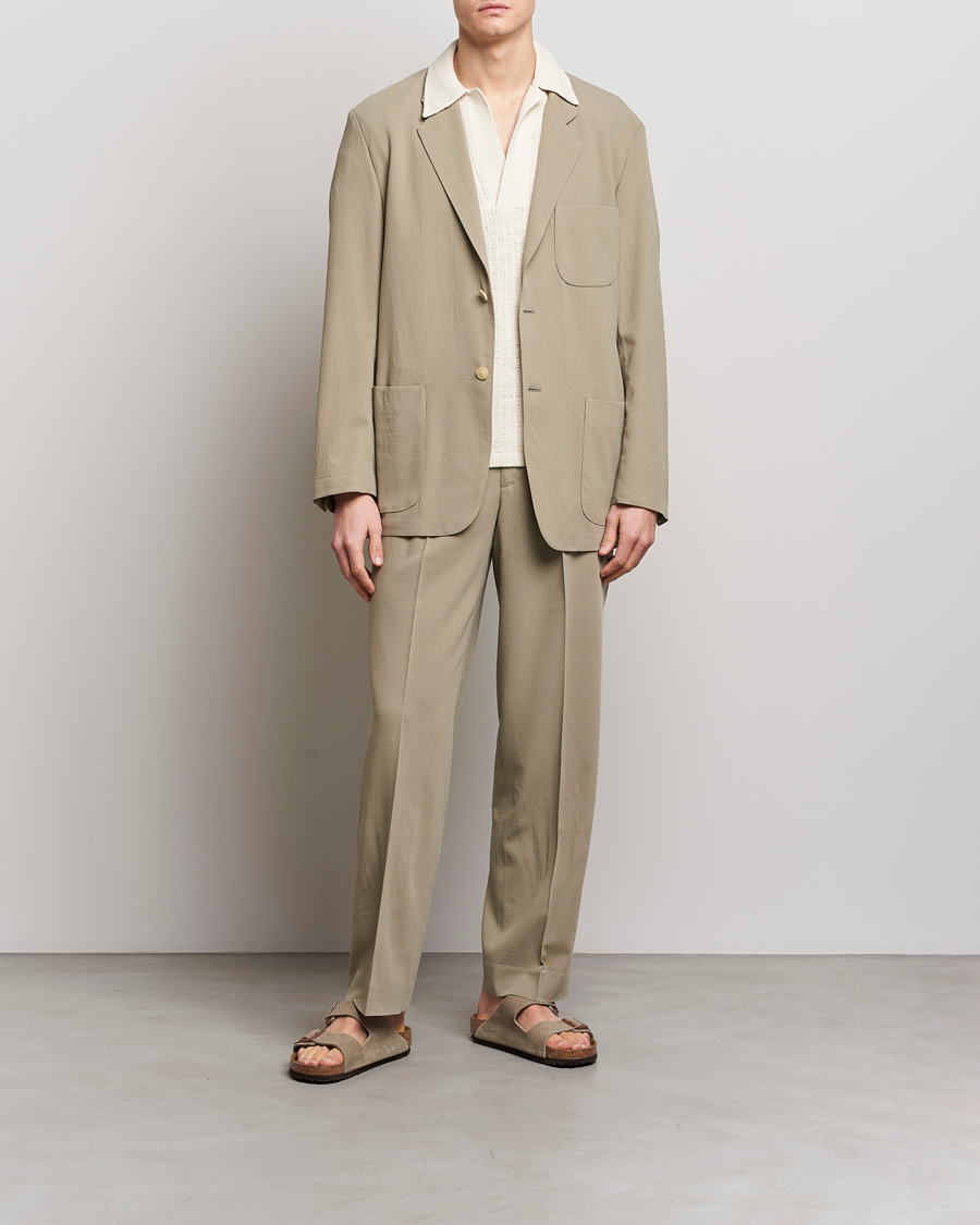Heren | Broeken | Auralee | Viyella Wool Slacks Light Khaki