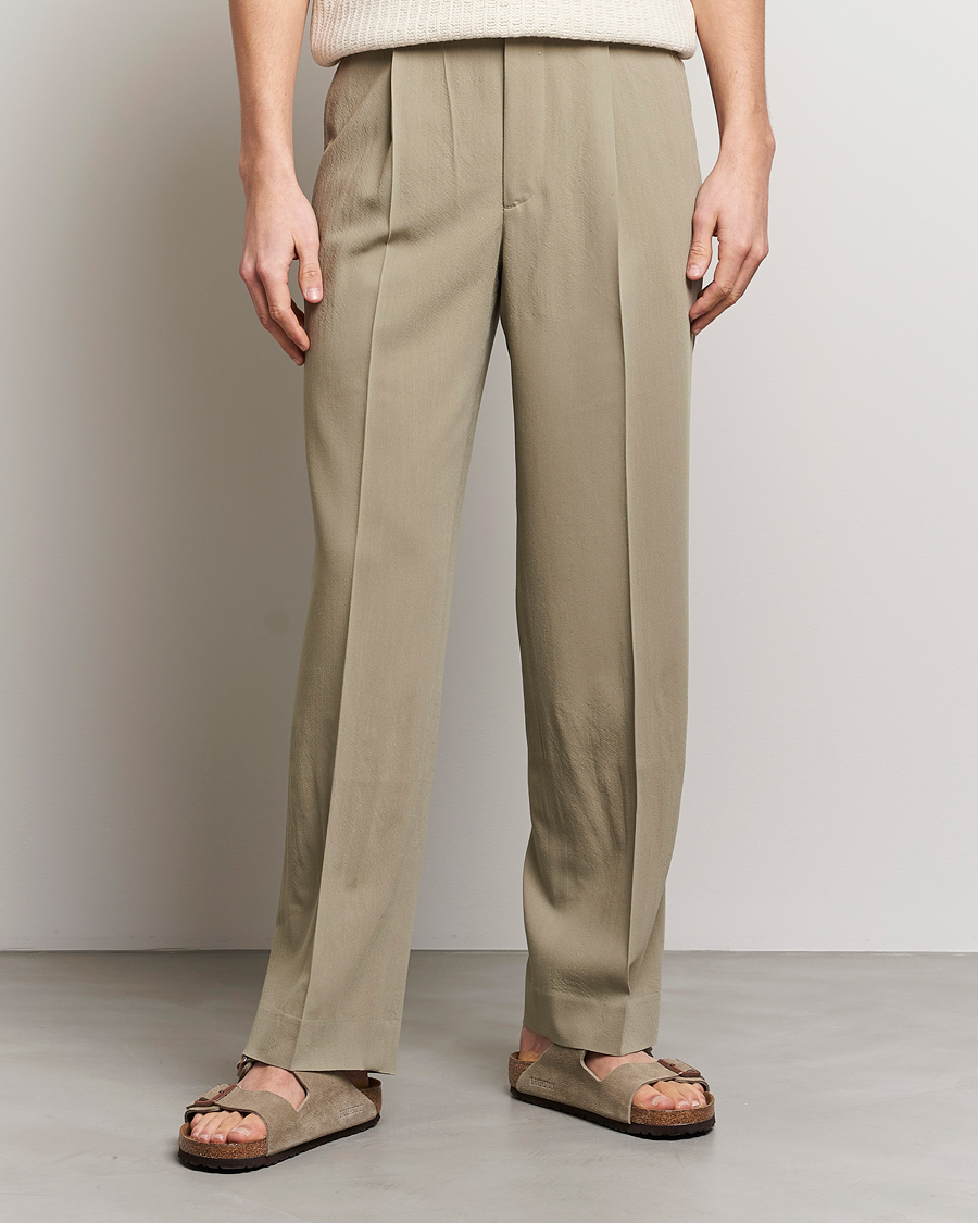 Heren | Broeken | Auralee | Viyella Wool Slacks Light Khaki