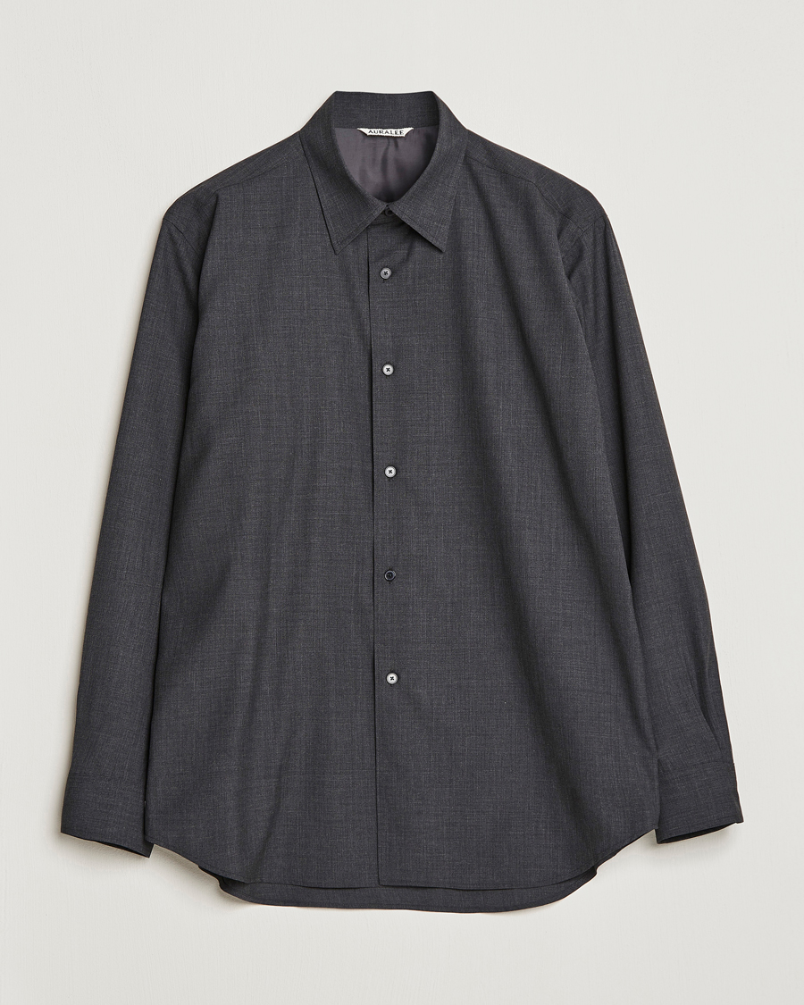 Heren | Overhemden | Auralee | Tropical Wool Shirt Charcoal