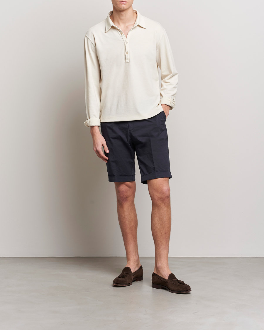 Heren | Korte broek | Briglia 1949 | Pleated Cotton Shorts Navy