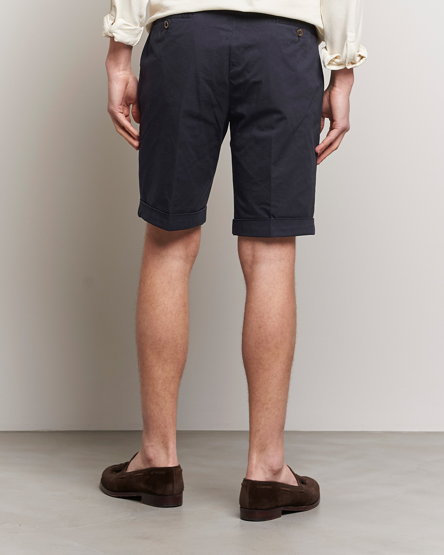 Heren | Korte broek | Briglia 1949 | Pleated Cotton Shorts Navy