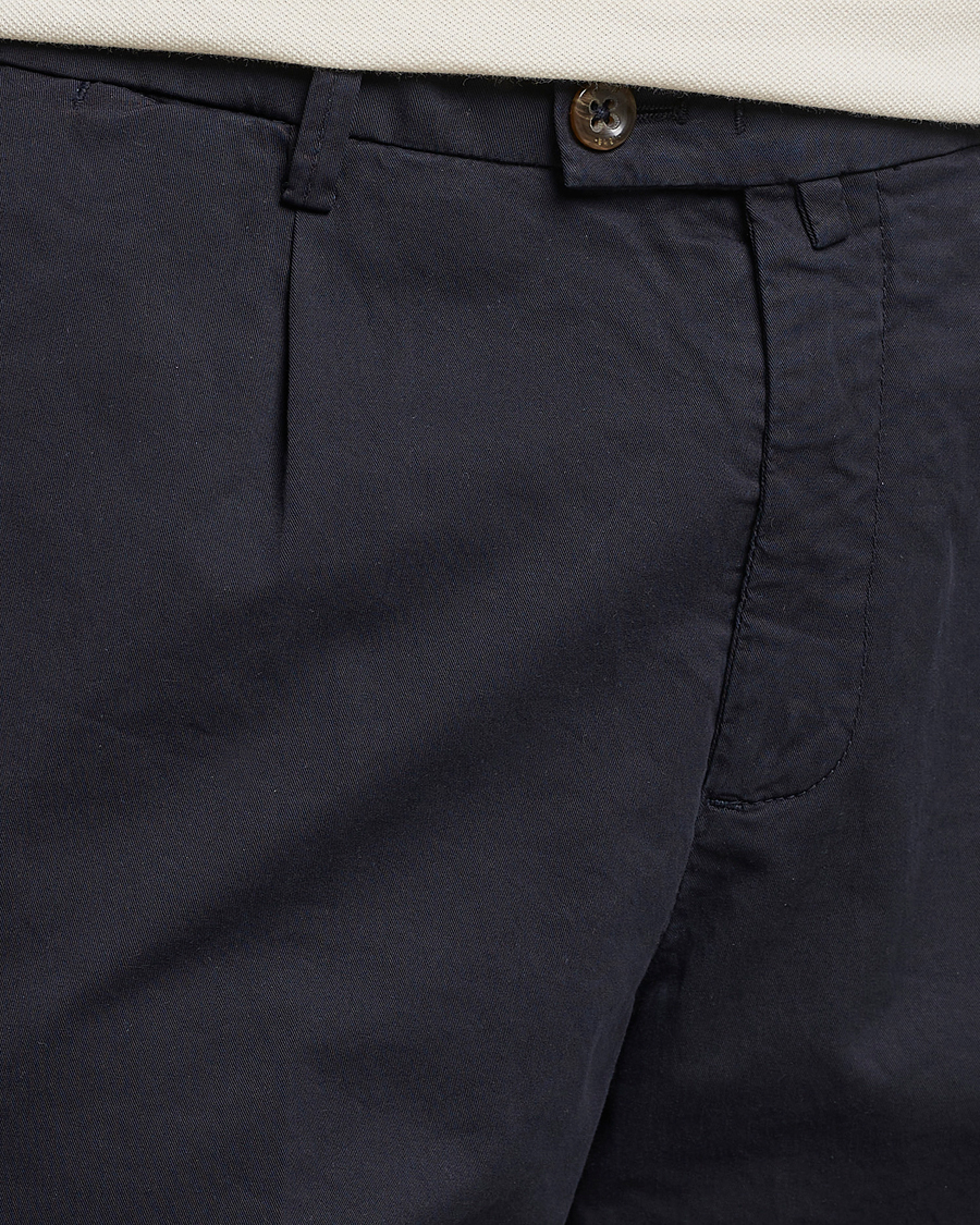 Heren | Korte broek | Briglia 1949 | Pleated Cotton Shorts Navy