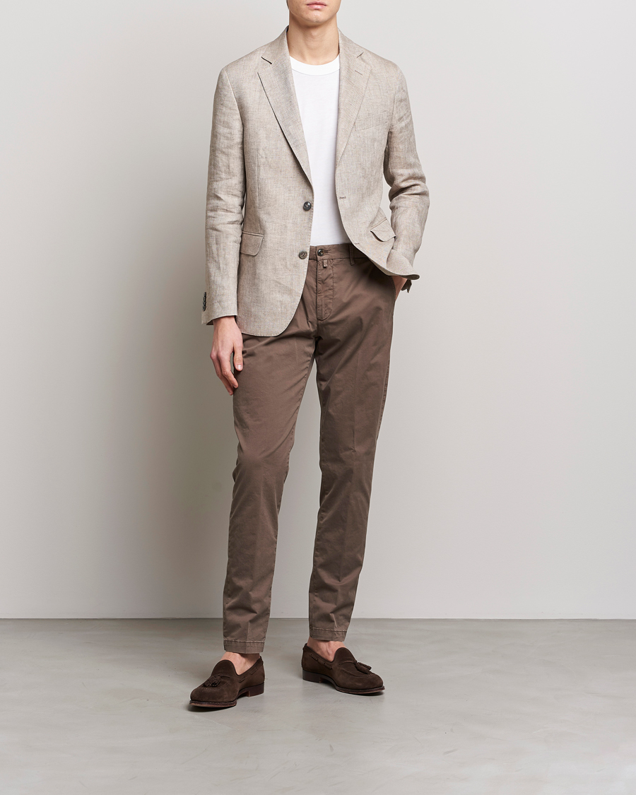 Heren | Broeken | Briglia 1949 | Tapered Fit Cotton Twill Stretch Chinos Brown